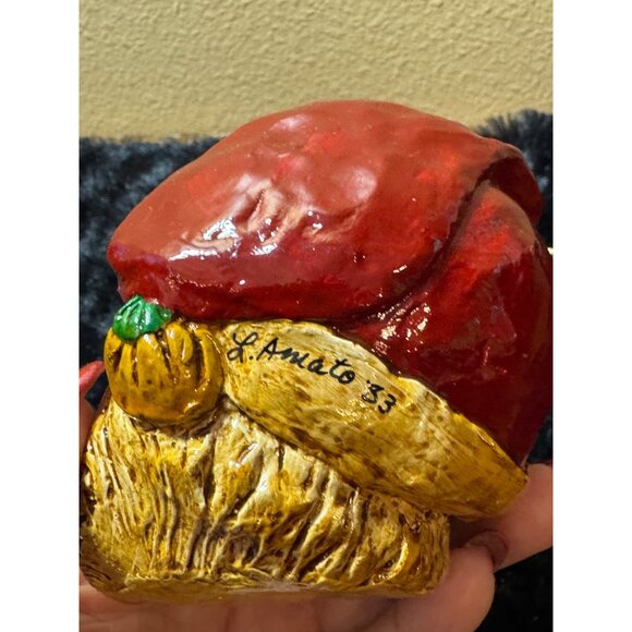 Vintage Handcrafted Santa Claus Head Ornament By L. Amato 93 - Picture 2 of 7